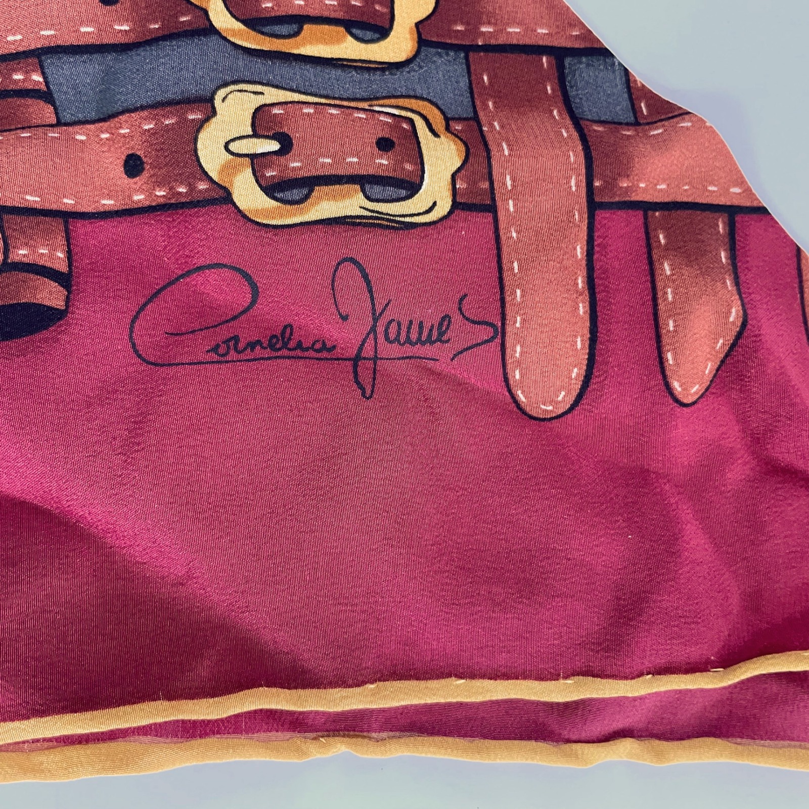 Vintage Silk Scarf Bag Upcycle Cornelia James Equestrian Old Money Horse Bit — image 6 of 7